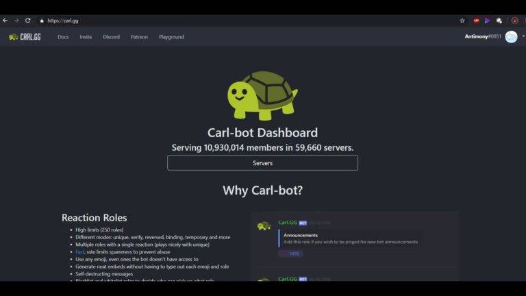 Carl Bot Dashboard