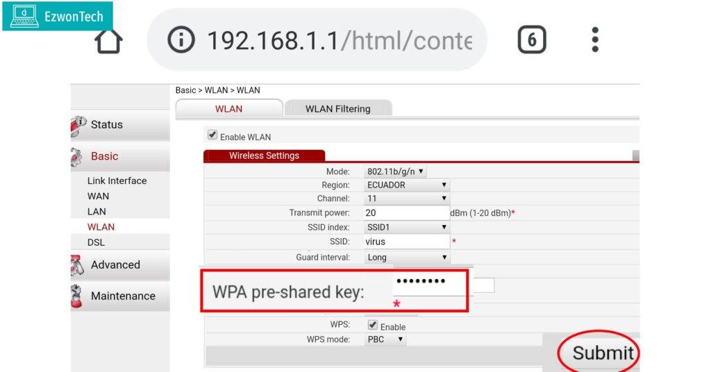 192.168.o.1.1 Cambiar Contrasena Wifi