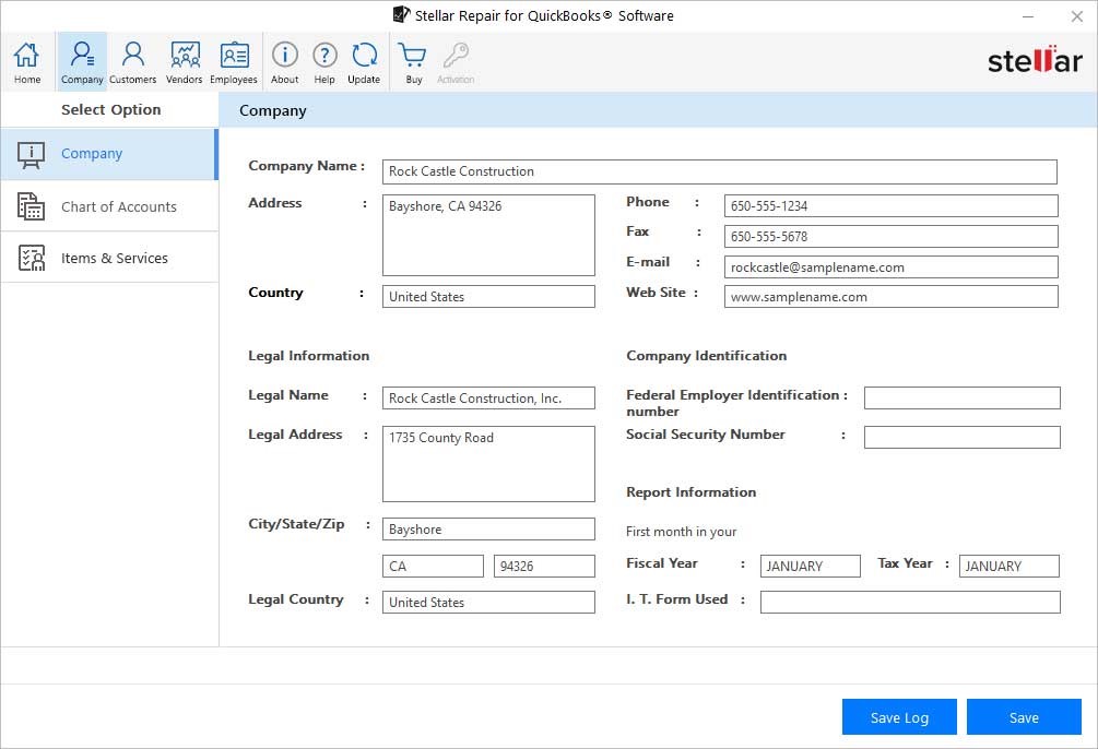 recoverable Company file data