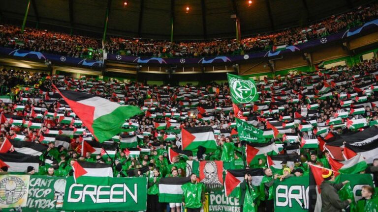 Celtic Fans Palestine Flags