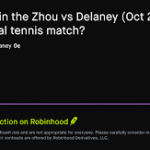 Janice Tjen: October 27, 2026: Zhou vs Delaney Tennis Prediction Market