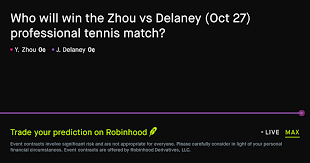 Janice Tjen: October 27, 2026: Zhou vs Delaney Tennis Prediction Market